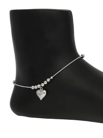 Western Loose Anklet in Rhodium Finish